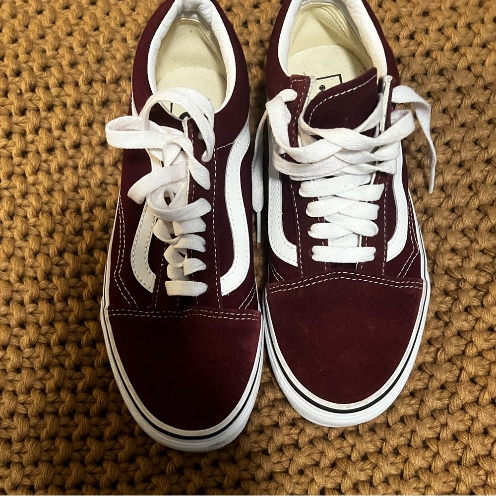 Vans Maroon and White Casual Shoes